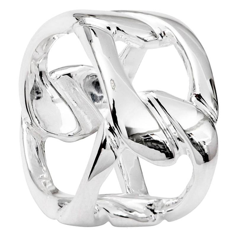 925 Silver Wide Openwork Ring - Clio Blue