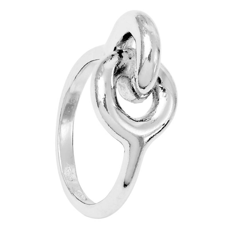 925 Silver Double Intertwined Band Ring - Clio Blue