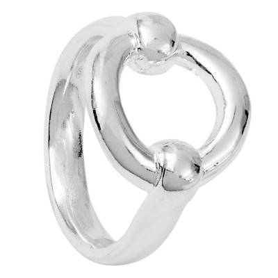 925 Silver Openwork Circle Ring - Clio Blue