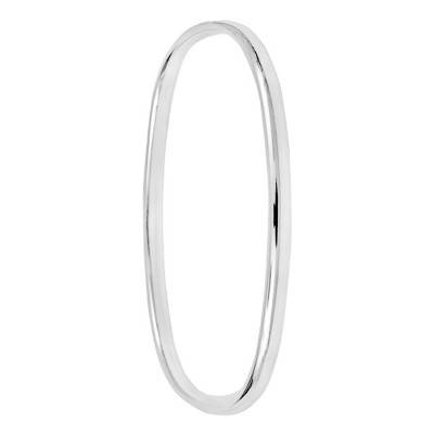 925 Silver Rounded Square Bangle Bracelet, Diameter 50x60 mm - Clio Blue