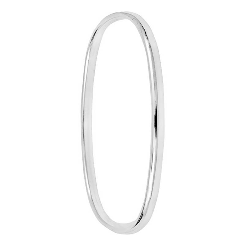 925 Silver Rounded Square Bangle Bracelet, Diameter 50x60 mm - Clio Blue