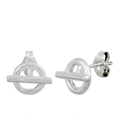Silver Nautica Leverback Earrings - Clio Blue
