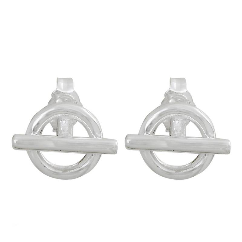 Silver Nautica Leverback Earrings - Clio Blue