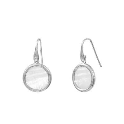 Boucles d'oreilles Medicis Pendantes Nacre en Argent - Clio Blue