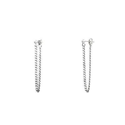 Boucles d'oreilles Chaine Maille Gourmette en Argent - Clio Blue