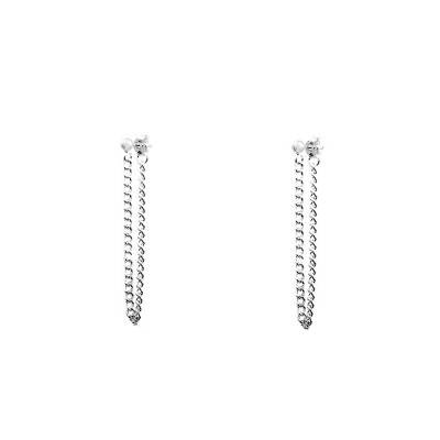Boucles d'oreilles Chaine Maille Gourmette en Argent - Clio Blue