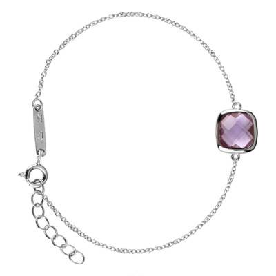 925 Silver Sissi Violet Bracelet, Adjustable Length 18.5 cm - Clio Blue