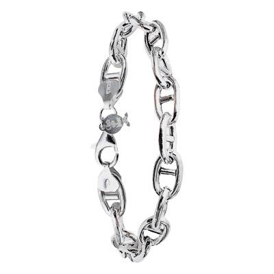 925 Sterling Silver Small Mariner Chain Bracelet, Length 18.5 cm - Clio Blue