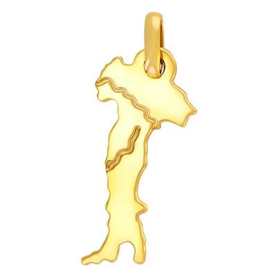 Engraved Yellow Gold 375 or 750 Italy Map Pendant - Rosatella