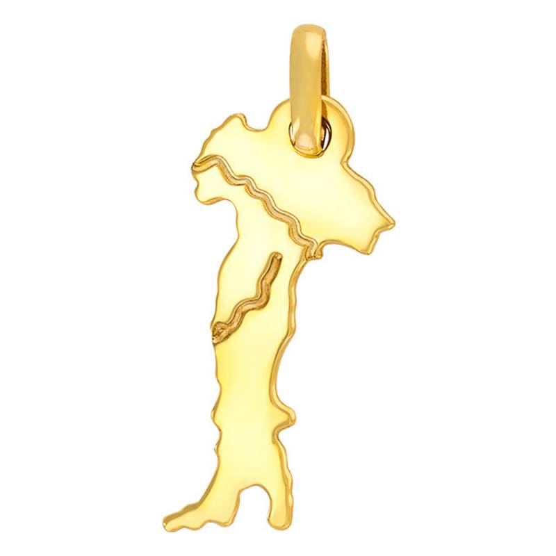 Engraved Yellow Gold 375 or 750 Italy Map Pendant - Rosatella