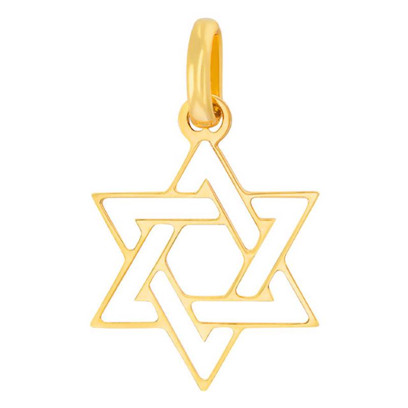 Openwork Star of David 375/1000 or 750/1000 Yellow Gold Pendant - Rosatella