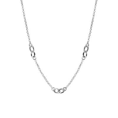 925 Silver Rolo Chain Necklace, Length 39 cm to 44 cm, Width 5 mm - Clio Blue