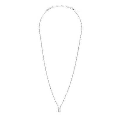 925 Silver & Cubic Zirconia Rolo Chain Necklace, Length 42 cm to 47 cm - Clio Blue
