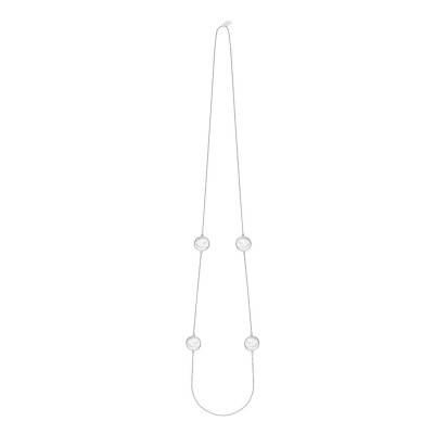 925 Silver & Mother-of-Pearl Stone Necklace, 88 cm Length - Clio Blue