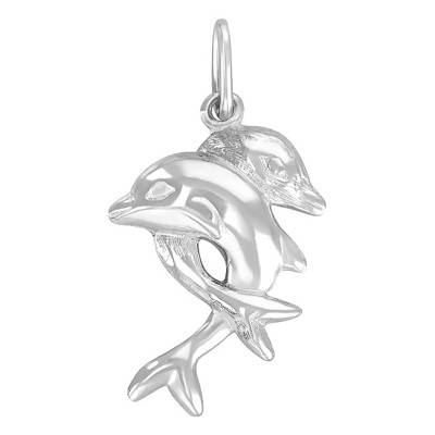 925 Silver Dolphin Couple Pendant - Vandona