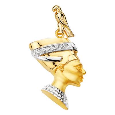 Pendentif Nefertiti bicolore Or Jaune 750 - Lumiosa