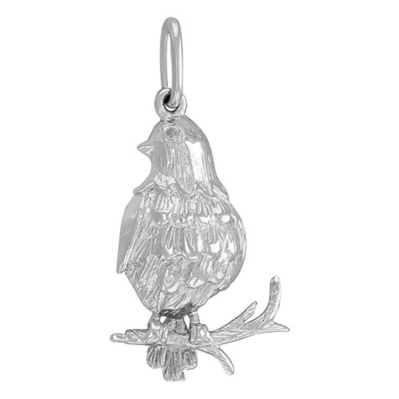 925 Sterling Silver Bird on Branch Pendant - Vandona