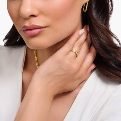 Yellow Gold-Plated Update Band Ring & Cubic Zirconia - TR2117-414-14-54 - Thomas Sabo