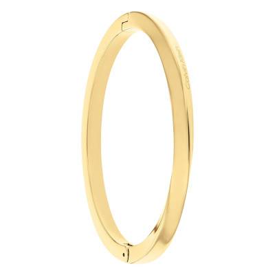 Gold Steel Twisted Ring Bangle Bracelet, Length 17,50 cm - 35000313 - Calvin Klein