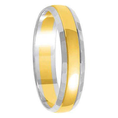 Alliance Demi-Bombée Confort en 2 Ors 750, Largeur 4 mm à 5 mm - Amore