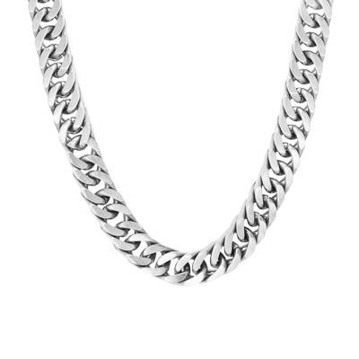 Crooner Curb Chain Steel Necklace, Length 45 cm to 49 cm, Width 8 mm - HC8480 - Rochet