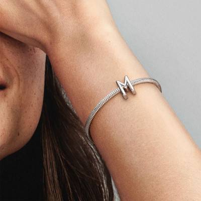 925 Silver Alphabet Letter M Charm - Pandora