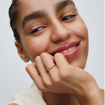 Gold Intertwined Hearts Ring - Pandora