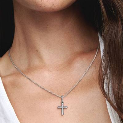 Sparkling 925 Silver Cross Pendant - Pandora