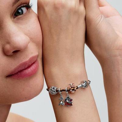 925/1000 Silver Braided Leather Pandora Moments Disney The Lion King Bracelet, 17.50 cm to 20.50 cm - Pandora