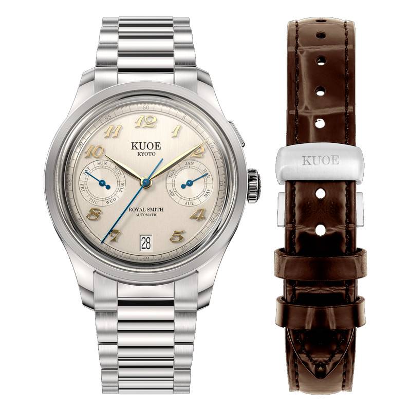 Royal Smith 90-010 Automatic Ivory x Vertical Brushed Dial Watch rs90010-iv-vertical - Kuoe Kyoto