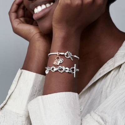 Bracelet Maille Serpent Fermoir en T Pandora Moments en Argent 925, Longueurs 17 à 20 cm - Pandora