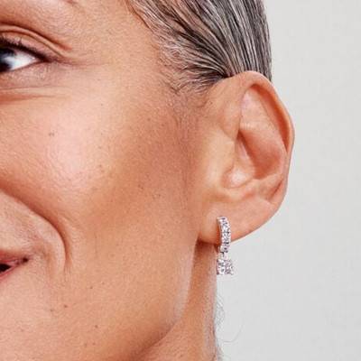 Créoles Pendantes Pavées d'Oxydes de Zirconium en Argent 925 - Pandora