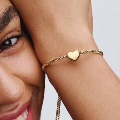 Be Love Engravable Heart Gold Charm - Pandora
