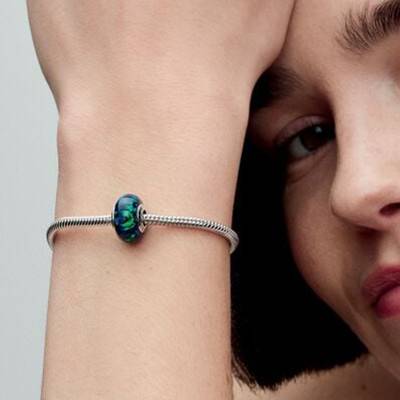 925/1000 Silver Opalescent Green Charm - Pandora