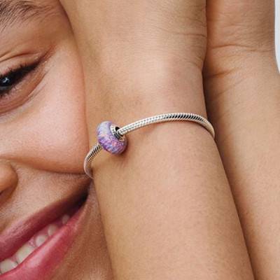Opalescent Violet Charm in 925/1000 Silver - Pandora