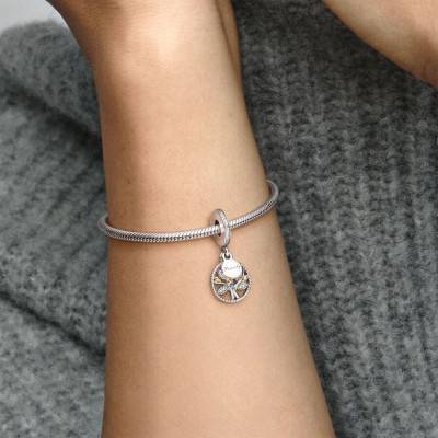 Charm pendentif Arbre de vie scintillant en Argent 925 et Métal Doré - Pandora
