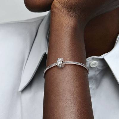 Clip 925 Silver & White Stone Charm - Pandora