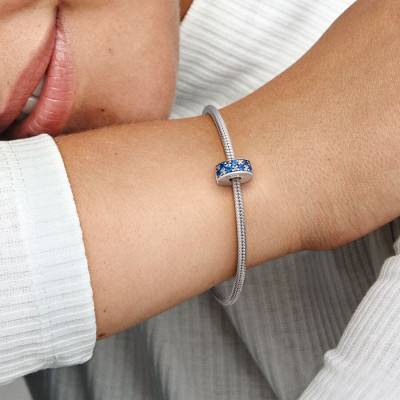 Charm Clip Pavé Bleu en Argent 925 - Pandora