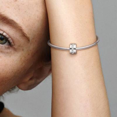 Clear Sparkling Row Clip 925 Silver Charm - Pandora