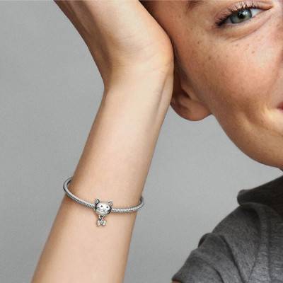 Cat & Bow 925 Silver Charm - Pandora