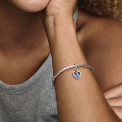 Charm Pendant Double Cœur Étoile Filante Céleste en Argent 925 - Pandora