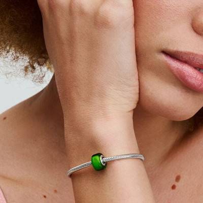 Green Murano Glass & 925/1000 Silver Charm - Pandora