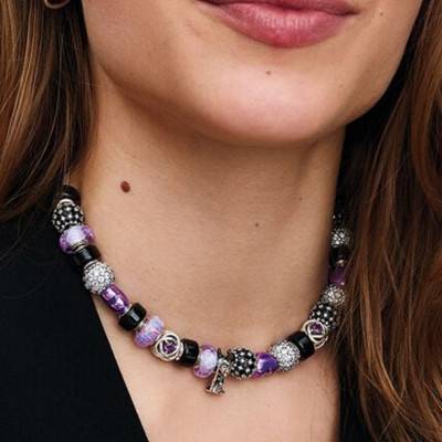 Black Murano Glass & 925/1000 Silver Charm - Pandora