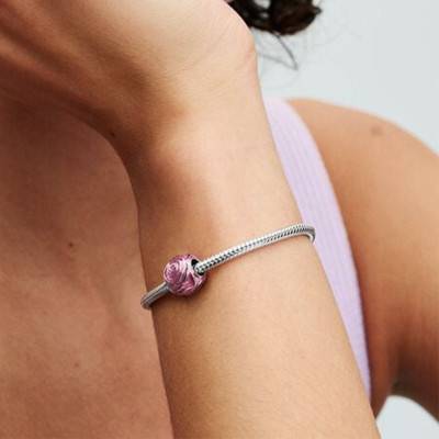 925/1000 Silver Rose Flower Charm - Pandora