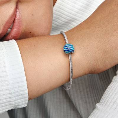 Charm Vague Bleue en Résine et Argent 925 - Pandora