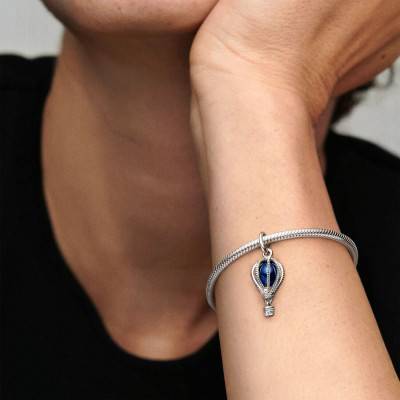 925/1000 Silver Blue Hot Air Balloon Travel Charm - Pandora