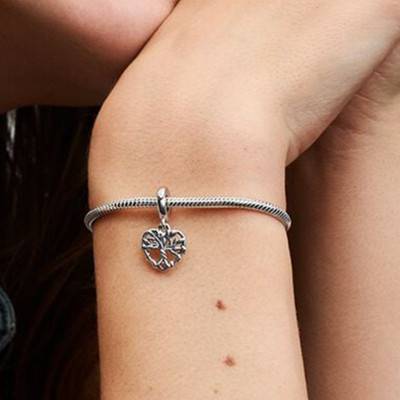 925/1000 Silver Heart Tree of Life Charm Pendant - Pandora