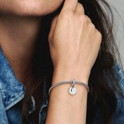 Charm Pendant Disque Cœur Gravable Argent 925 - Pandora