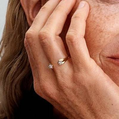 Bague Ouverte Étoiles Filantes en Métal Doré - Pandora