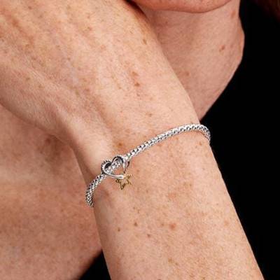Charm Bonne Étoile & Cœur en Argent 925 et Métal Doré - Pandora
